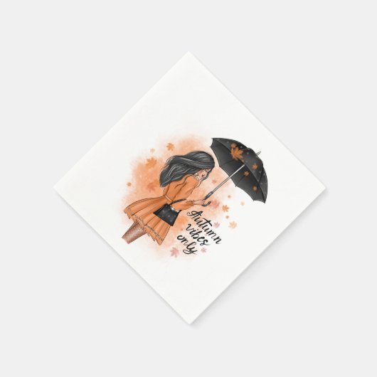 Serviette En Papier Vibes Automne Seulement Automne Fashion Girl (Coin)