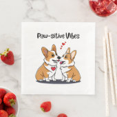 Serviette En Papier Vibes Corgis en amour (En situation)