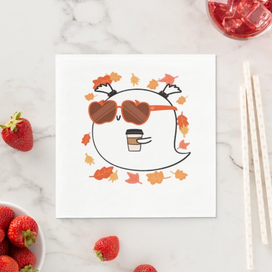 Serviette En Papier Vibes D'Automne Cute Ghost Classic T-Shirt (En situation)