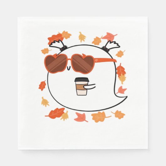 Serviette En Papier Vibes D'Automne Cute Ghost Classic T-Shirt (Devant)