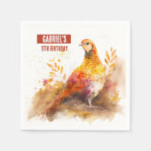 Serviette En Papier Vibes d'automne Pheasant - fête d'anniversaire - (Devant)