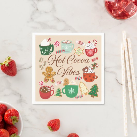 Serviette En Papier Vibes de Noël au cacao chaud (En situation)