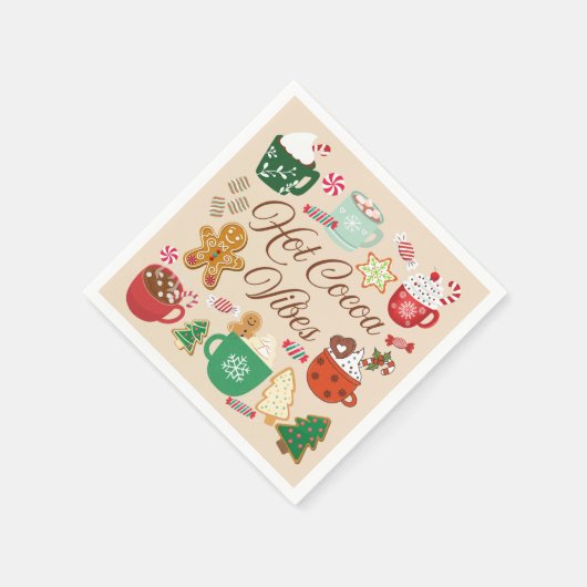 Serviette En Papier Vibes de Noël au cacao chaud (Coin)