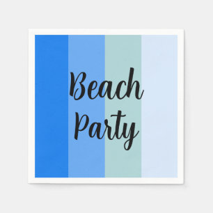 Serviette En Papier Vibes De Plage, Bleues
