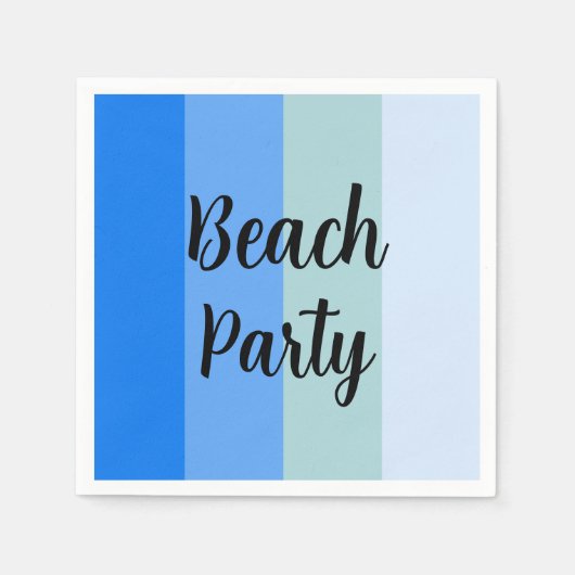 Serviette En Papier Vibes De Plage, Bleues (Devant)