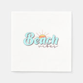 Serviette En Papier Vibes de plage modernes et simples Blanc (Devant)