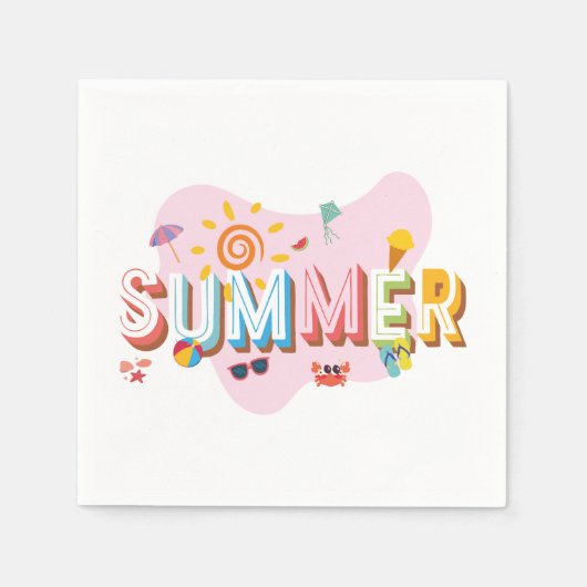 Serviette En Papier Vibes d'été (Devant)