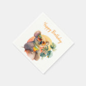 Serviette En Papier Vibes d'été aquarelle Koala - Joyeux anniversaire (Coin)