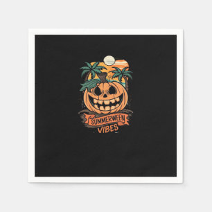 Serviette En Papier Vibes d'été Éffrayant Citrouille d'été
