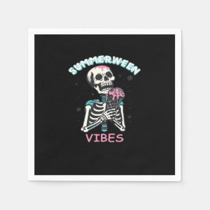 Serviette En Papier Vibes d'été Éffrayant Citrouille d'été classique