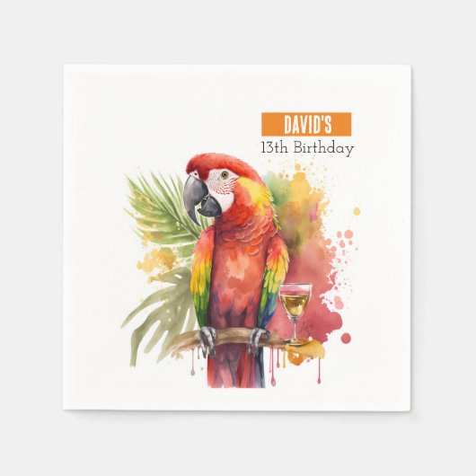 Serviette En Papier Vibes d'été Parrot - Fête d'anniversaire - (Devant)