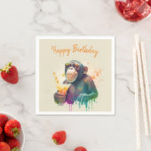 Serviette En Papier Vibes d'été Singe - Anniversaire (En situation)
