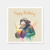 Serviette En Papier Vibes d'été Singe - Anniversaire (Devant)