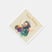 Serviette En Papier Vibes d'été Singe - Anniversaire (Coin)