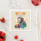 Serviette En Papier Vibes d'été Singe - Anniversaire (En situation)