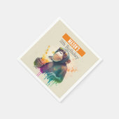 Serviette En Papier Vibes d'été Singe - Anniversaire (Coin)