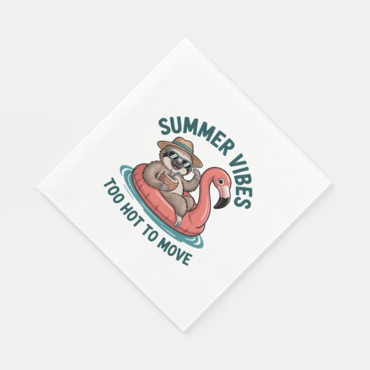 Serviette En Papier Vibes d'été Sloth Funny Lazy Float (Coin)