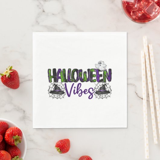 Serviette En Papier Vibes d'Halloween (En situation)