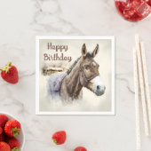 Serviette En Papier Vibes d'hiver Aquarelle âne - fête d'anniversaire  (En situation)