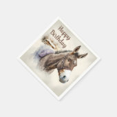 Serviette En Papier Vibes d'hiver Aquarelle âne - fête d'anniversaire  (Coin)