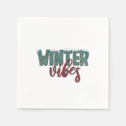 Serviette En Papier Vibes d'hiver de Noël (Devant)