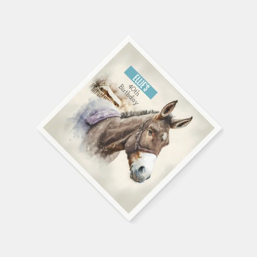 Serviette En Papier Vibes d'hiver Donkey - fête d'anniversaire - (Coin)
