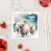 Serviette En Papier Vibes d'hiver Mouton - Fête d'anniversaire - (En situation)