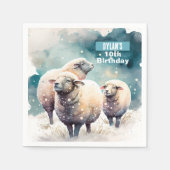 Serviette En Papier Vibes d'hiver Mouton - Fête d'anniversaire - (Devant)