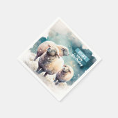 Serviette En Papier Vibes d'hiver Mouton - Fête d'anniversaire - (Coin)