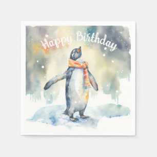 Serviette En Papier Vibes d'hiver Penguin - fête d'anniversaire -