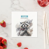 Serviette En Papier Vibes d'hiver Raccoon - fête d'anniversaire - (En situation)
