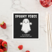 Serviette En Papier Vibes éffrayantes Ghost Halloween Noir Et Blanc (En situation)