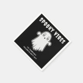 Serviette En Papier Vibes éffrayantes Ghost Halloween Noir Et Blanc (Coin)