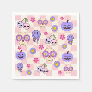 Serviette En Papier Vibes Éffrayantes mignonnes Halloween Fantôme Supe