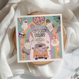 Serviette En Papier Vibes éffrayantes Retro Amusement Halloween
