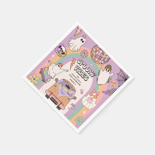 Serviette En Papier Vibes éffrayantes Retro Amusement Halloween (Coin)