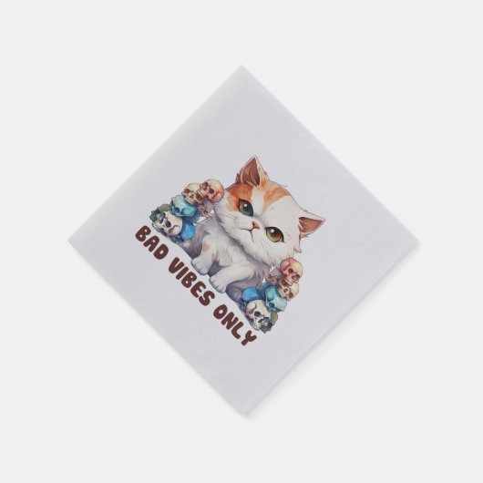 Serviette En Papier Vibes incorrectes uniquement - Fierce Chat & Skuls (Coin)