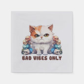 Serviette En Papier Vibes incorrectes uniquement - Fierce Chat & Skuls (Devant)