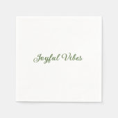 Serviette En Papier Vibes joyeux Noël vert nom de famille (Devant)