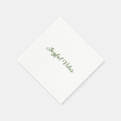 Serviette En Papier Vibes joyeux Noël vert nom de famille (Coin)