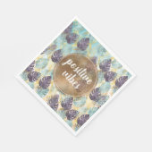 Serviette En Papier Vibes positives Feuilles Tropical Purple Green Gol (Coin)