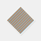 Serviette En Papier Vibes rétro Bleu Brown Moutarde rayée (Coin)