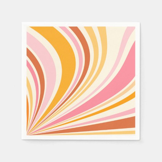 Serviette En Papier Vibes rétro colorées (Devant)