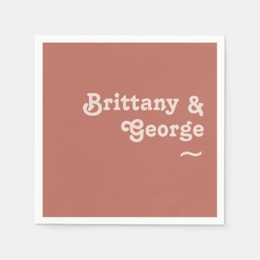 Serviette En Papier Vibes rétro simples | Anciennes serviettes de Mari (Devant)