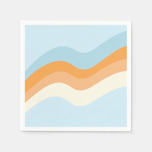 Serviette En Papier Vibes rétro super Bleu orange (Devant)