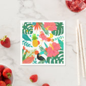 Serviette En Papier Vibes tropicales Floral Feuille Summer Luau Party (En situation)