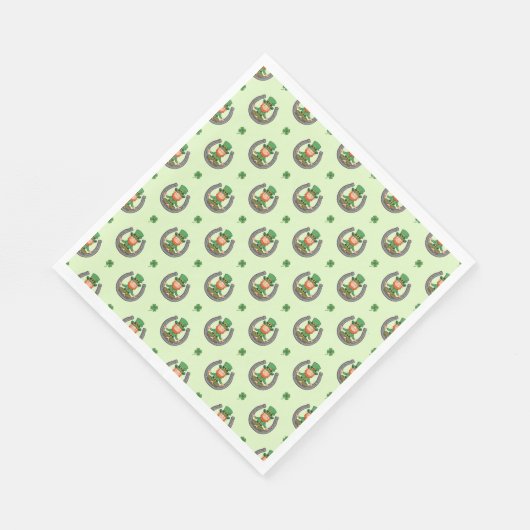Serviette En Papier Vibes Vertes Chanceuses (Coin)