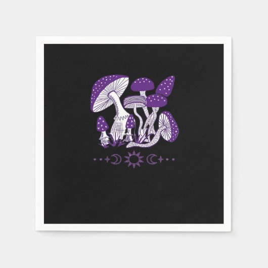 Serviette En Papier Vibes Whimsigoth de champignons (Devant)
