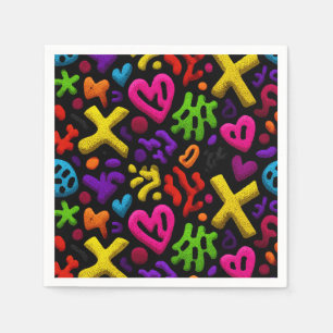 Serviette En Papier Vibrant Abstrait Pop Art Motif sans couture