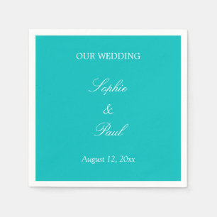 Serviette En Papier Vibrant Aqua Mariage serviettes